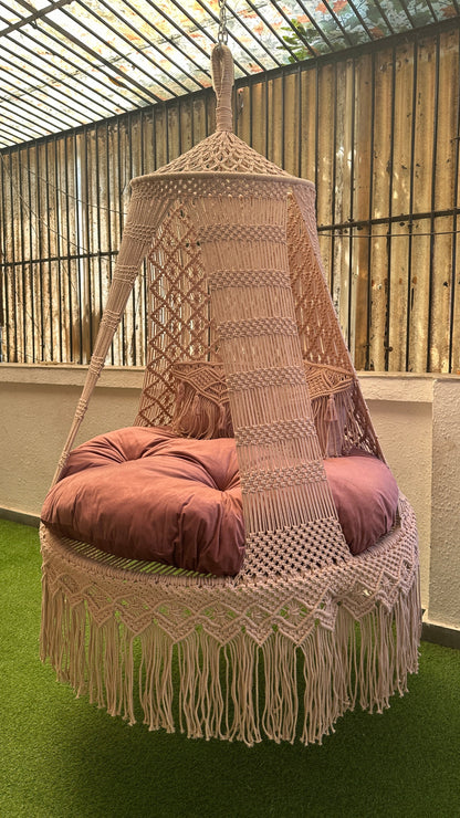 Lush Lux Pink Double seater hanging chair - Swing Saga