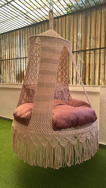 Lush Lux Pink Double seater hanging chair - Swing Saga