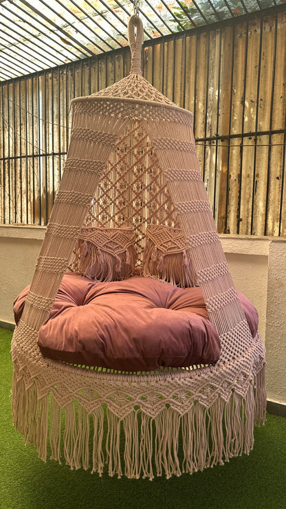 Lush Lux Pink Double seater hanging chair - Swing Saga