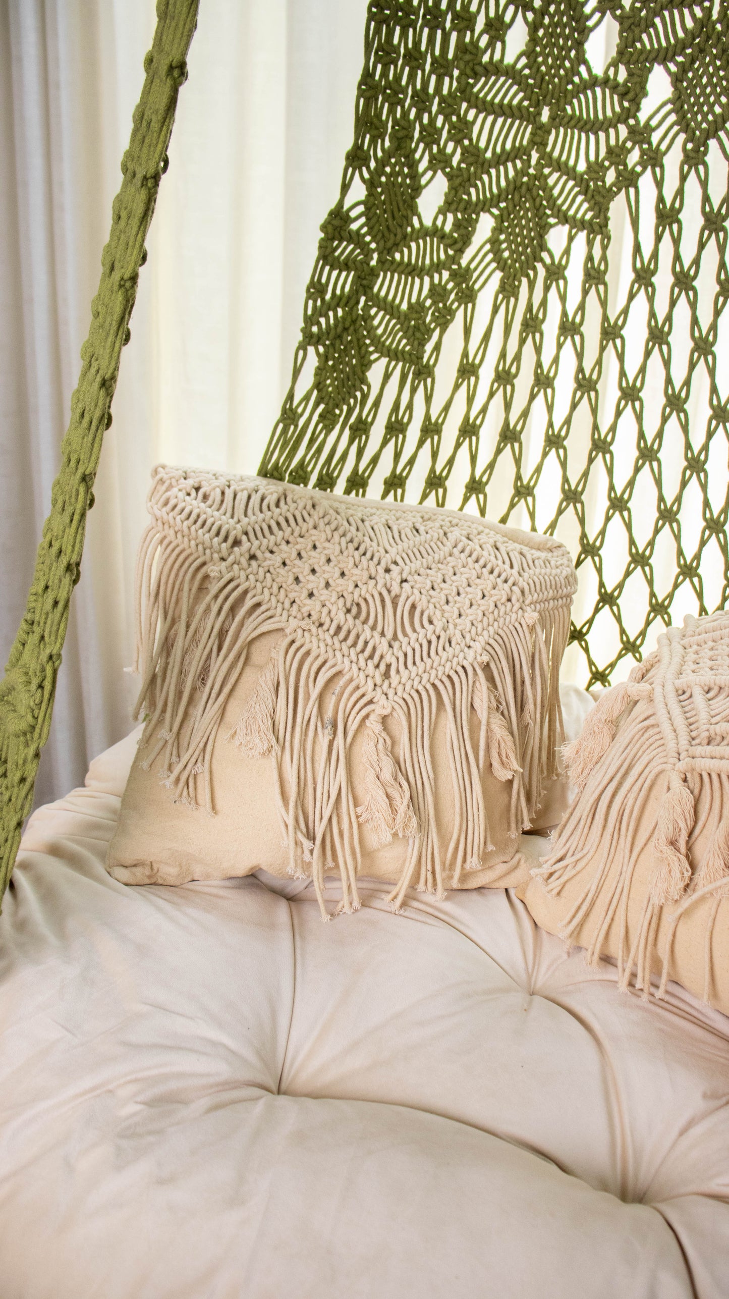Olive Green single seater hanging chair - Swing Saga