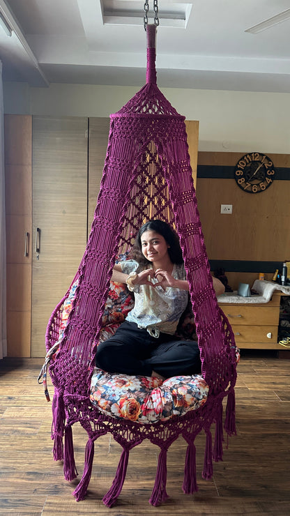 Magenta single seater hanging chair - Swing Saga