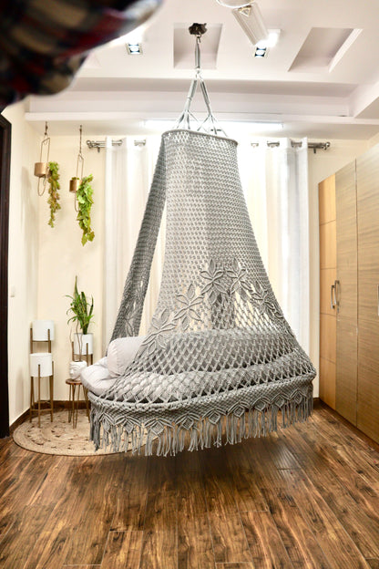 Light Grey boho sofa swing - Swing Saga