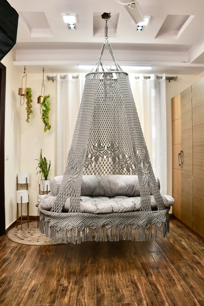 Light Grey boho sofa swing - Swing Saga