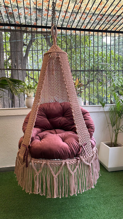 Lush Lux Pink single seater hanging chair - Swing Saga