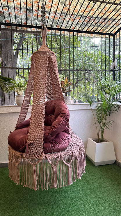 Lush Lux Pink single seater hanging chair - Swing Saga