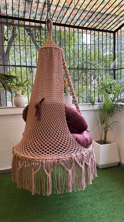 Lush Lux Pink single seater hanging chair - Swing Saga