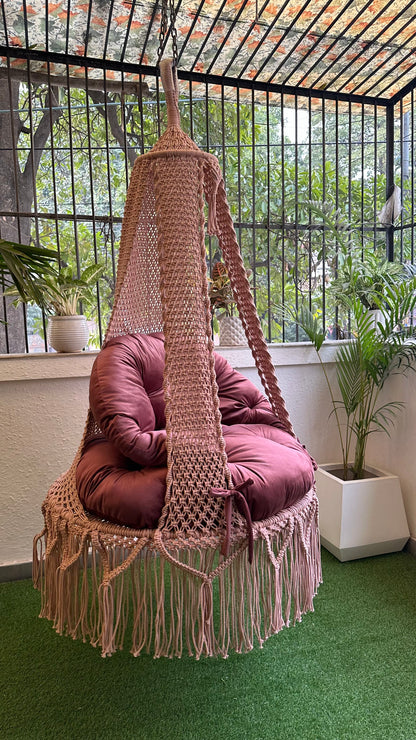 Lush Lux Pink single seater hanging chair - Swing Saga