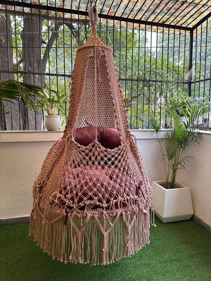 Lush Lux Pink single seater hanging chair - Swing Saga