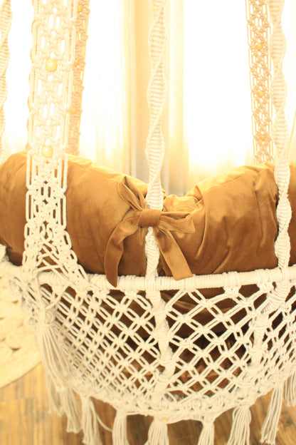 Cream White single seater hanging chair - Swing Saga