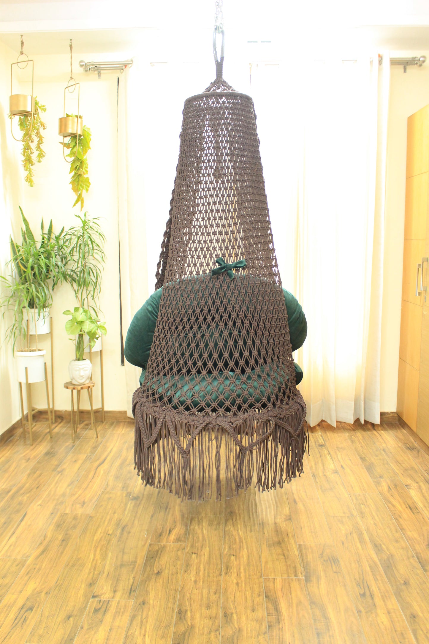 Mocha Brown single seater hanging chair - Swing Saga