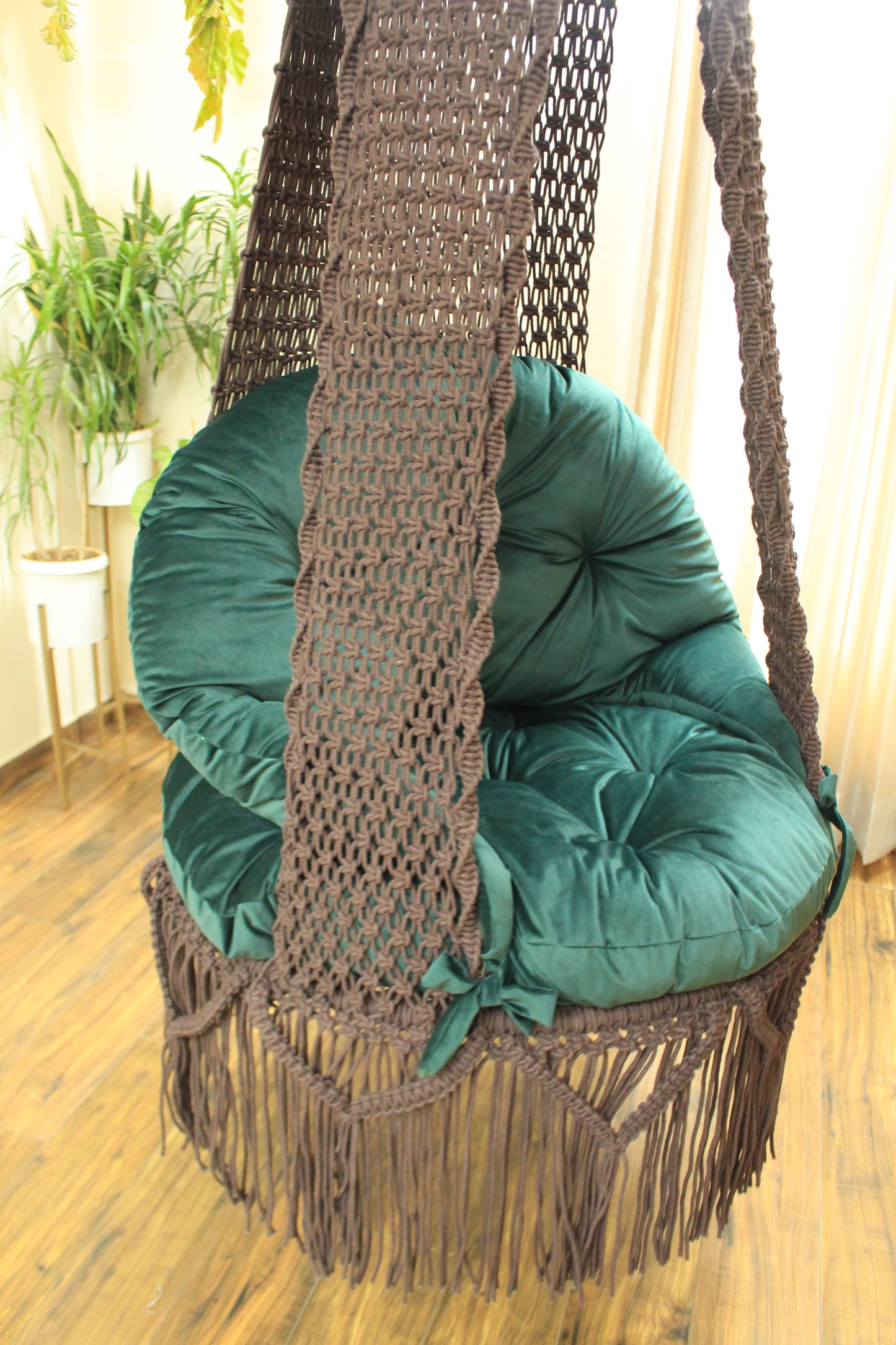 Mocha Brown single seater hanging chair - Swing Saga