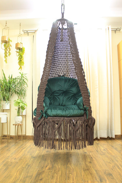 Mocha Brown single seater hanging chair - Swing Saga