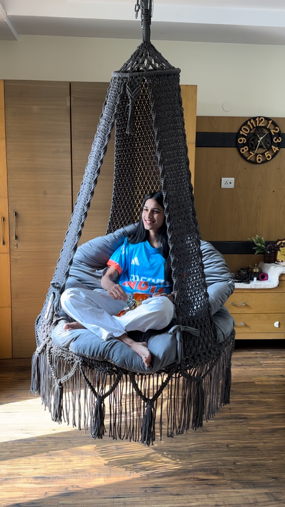 Dark Grey single seater hanging chair - Swing Saga
