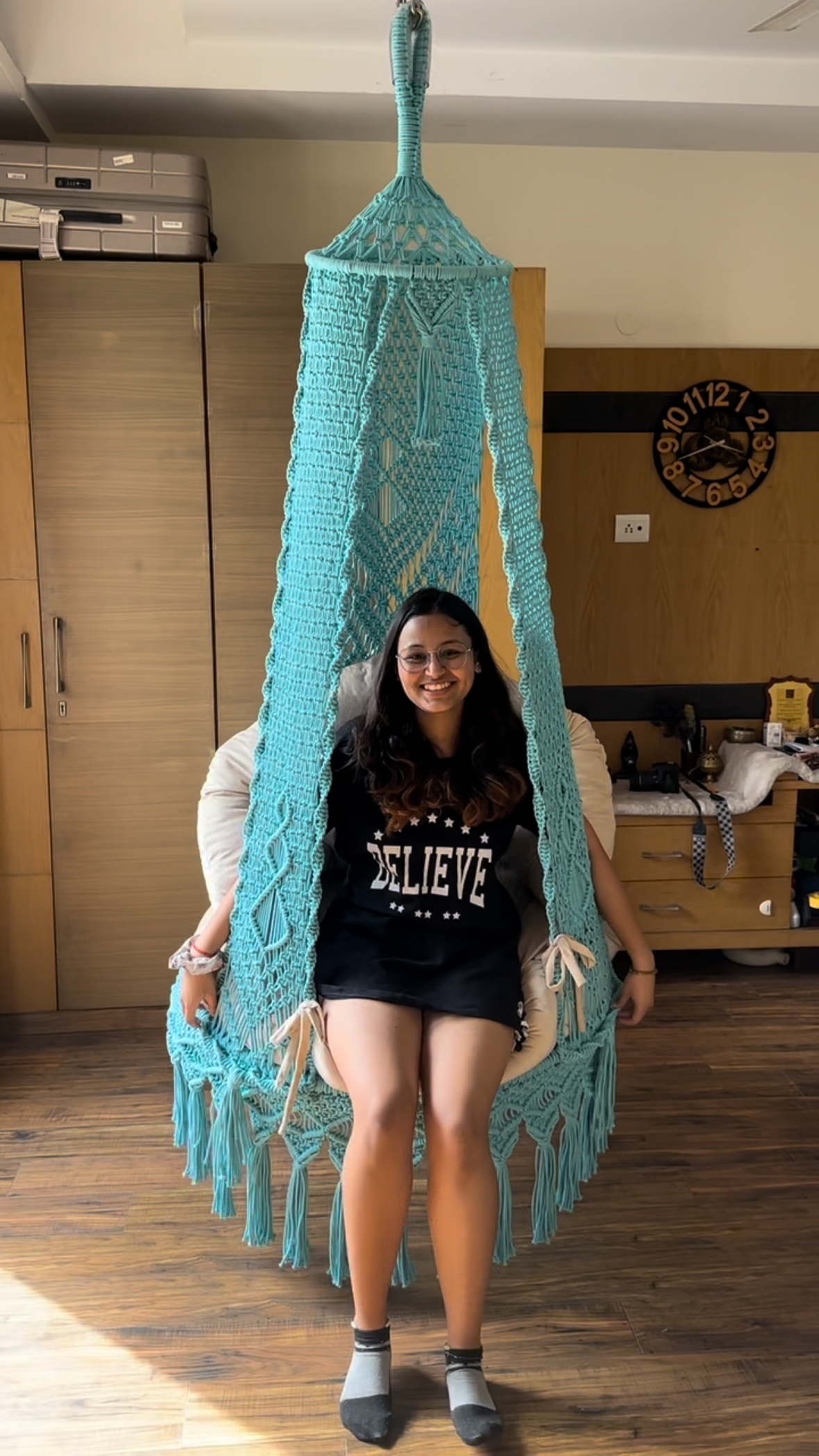 Sea Green single seater hanging chair - Swing Saga
