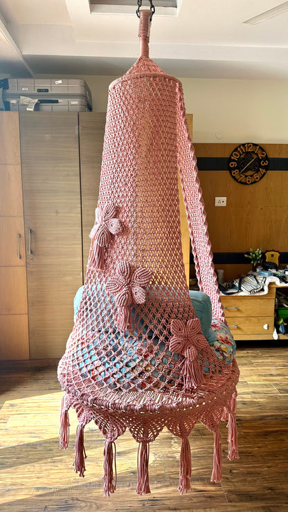 Lush Lux Pink single seater hanging chair - Swing Saga