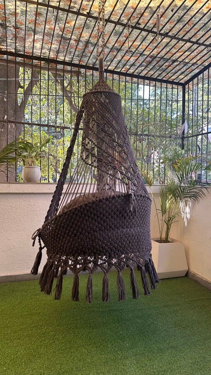 Dark Grey single seater hanging chair - Swing Saga