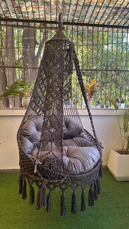 Dark Grey single seater hanging chair - Swing Saga