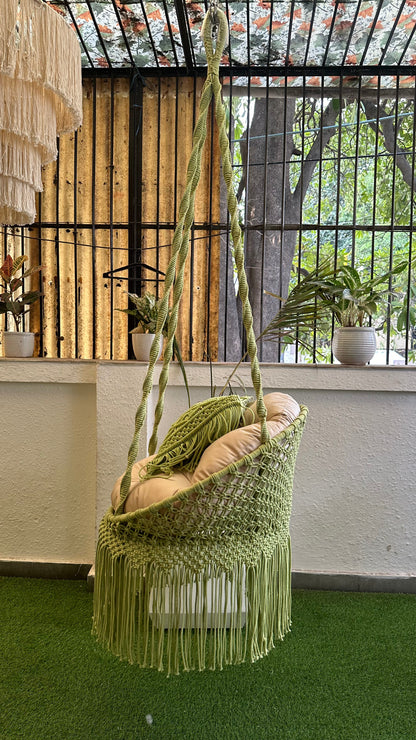 Lime Green single seater hanging chair - Swing Saga