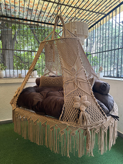 Toffee Peach   Macrame Bed Swing - Swing Saga