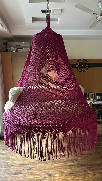 Magenta Pink  Macrame Bed Swing - Swing Saga