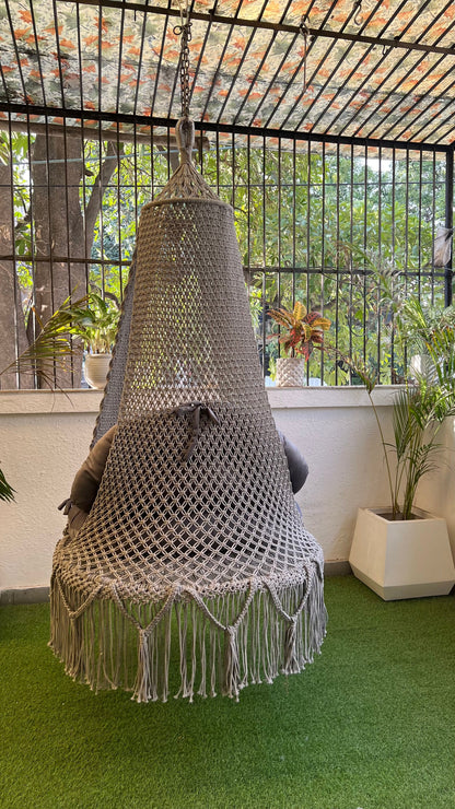 Light Grey single seater hanging chair - Swing Saga