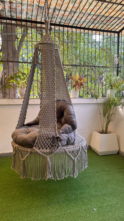 Light Grey single seater hanging chair - Swing Saga