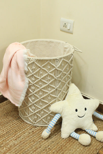 White Sand Laundry Basket - Large