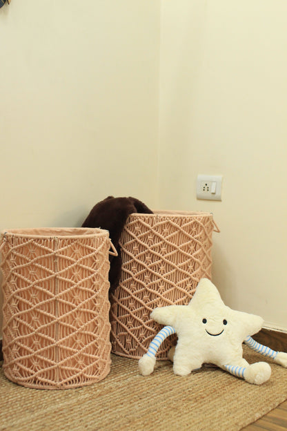 Toffee Peach Laundry Baskets - Set Of 2