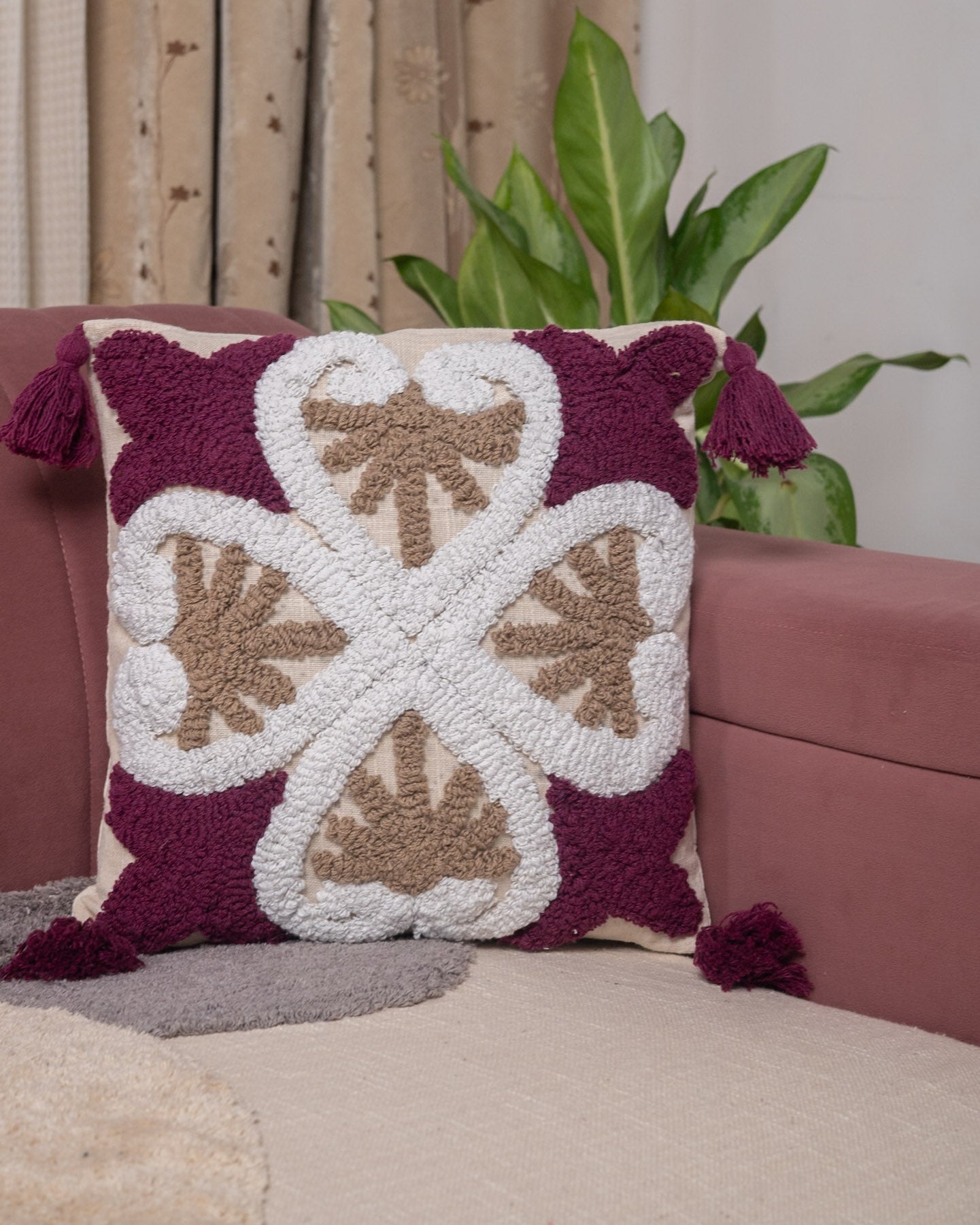 Rustique Charm Sofa Cushion - Embossed Cushion Set of 1
