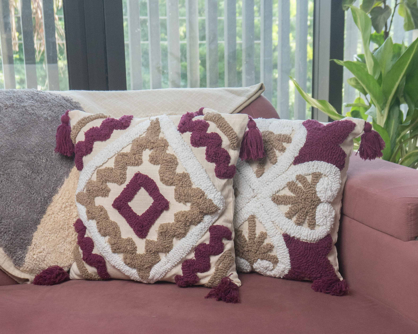 Boho Diamond Cushion - Set of 2