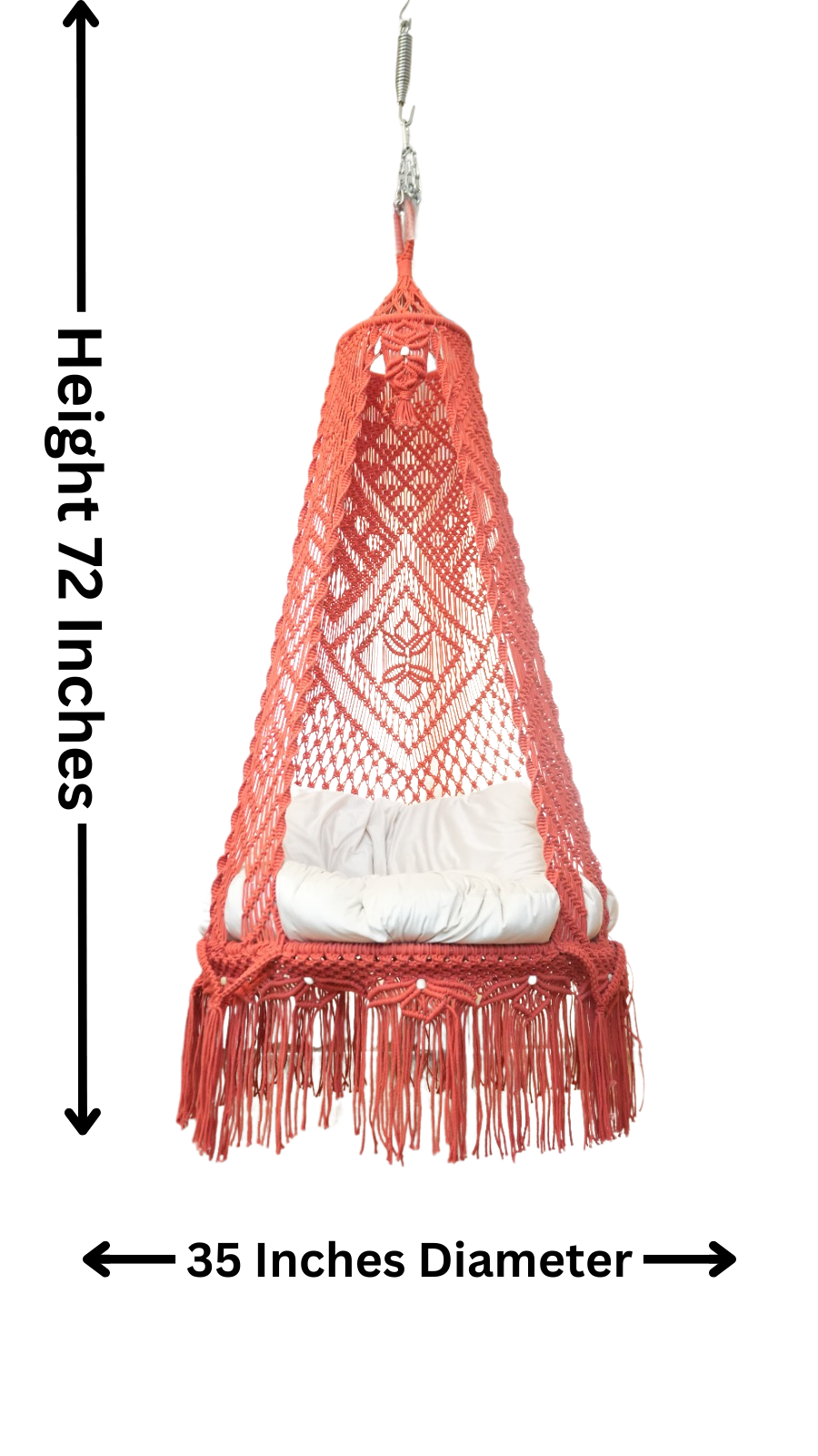 Orange single seater hanging chair - Swing Saga