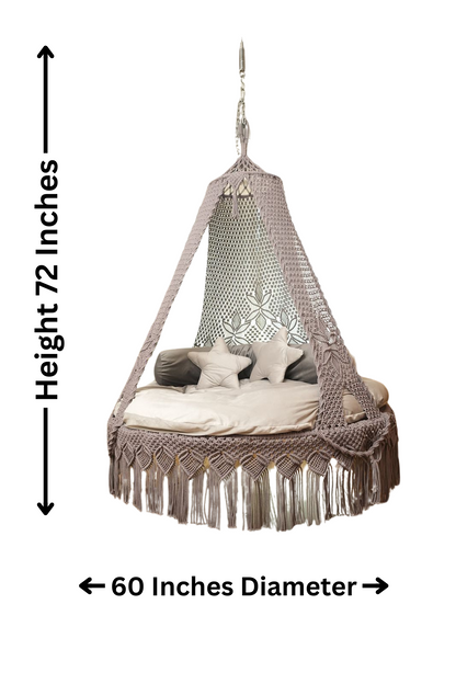 Toffee Peach Macrame Bed Swing - Swing Saga