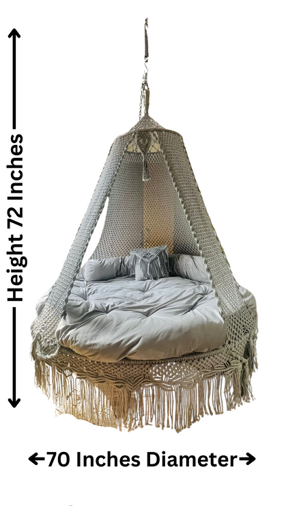 Mocha Brown Macrame Bed Swing - Swing Saga