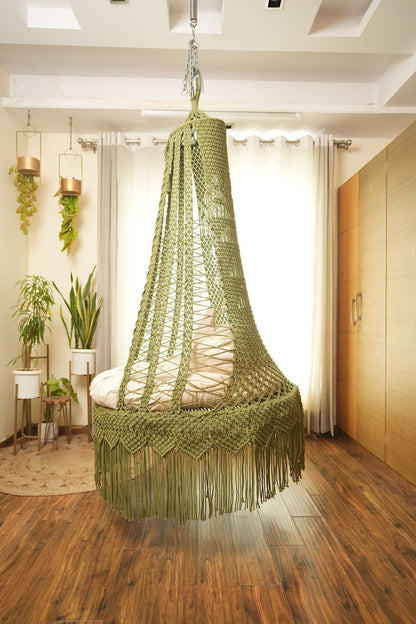  Olive Green single seater hanging chair - Swing Saga