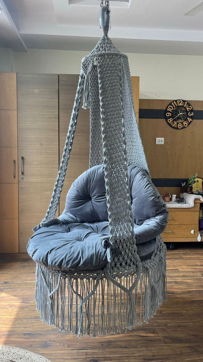 Light Grey single seater hanging chair - Swing Saga