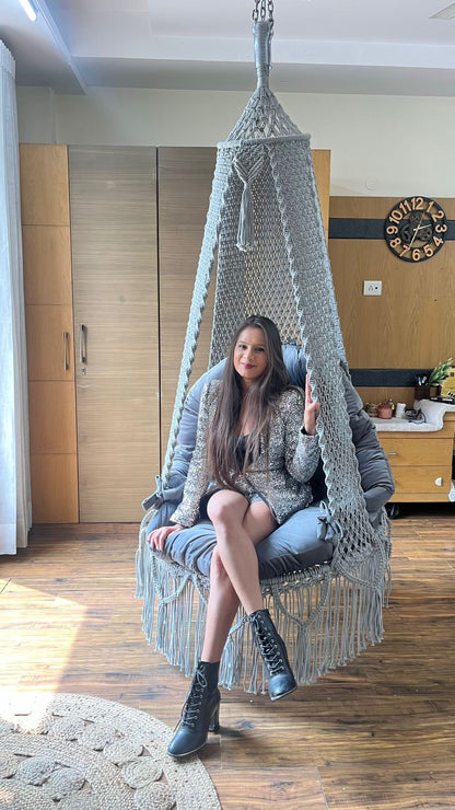 Light Grey single seater hanging chair - Swing Saga