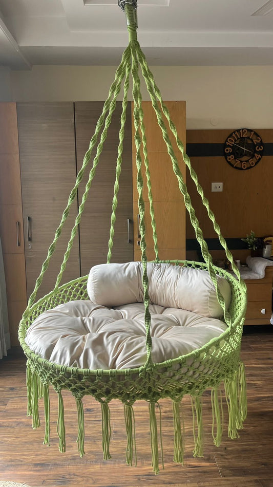 Lime Green single seater hanging chair - Swing Saga