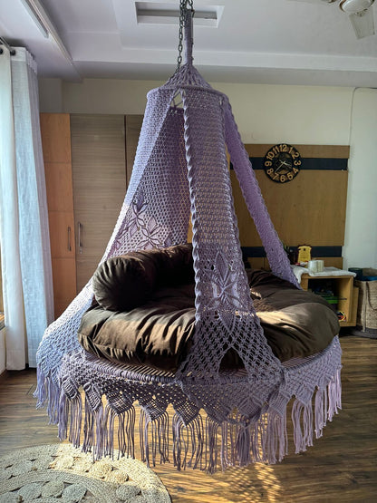 Lavender Macrame Bed Swing - Swing Saga