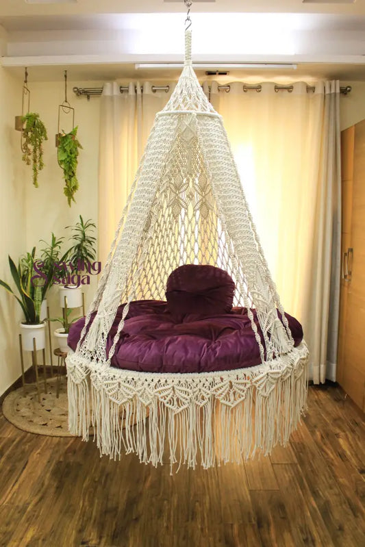 White Double seater hanging chair - Swing Saga