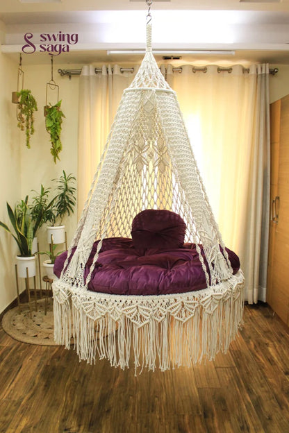 White Double seater hanging chair - Swing Saga