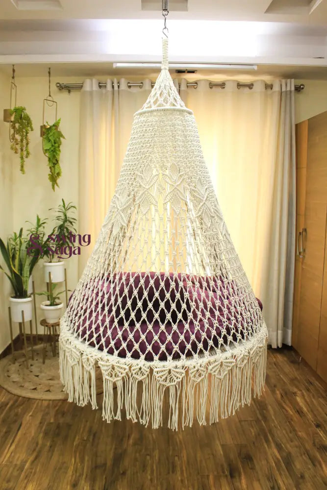 White Double seater hanging chair - Swing Saga