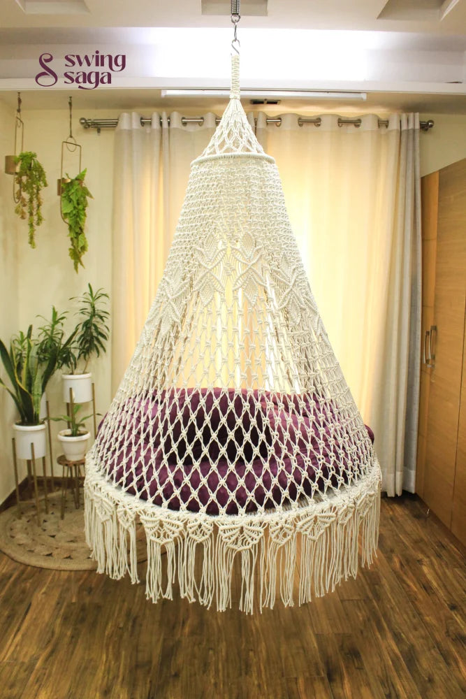 White Double seater hanging chair - Swing Saga