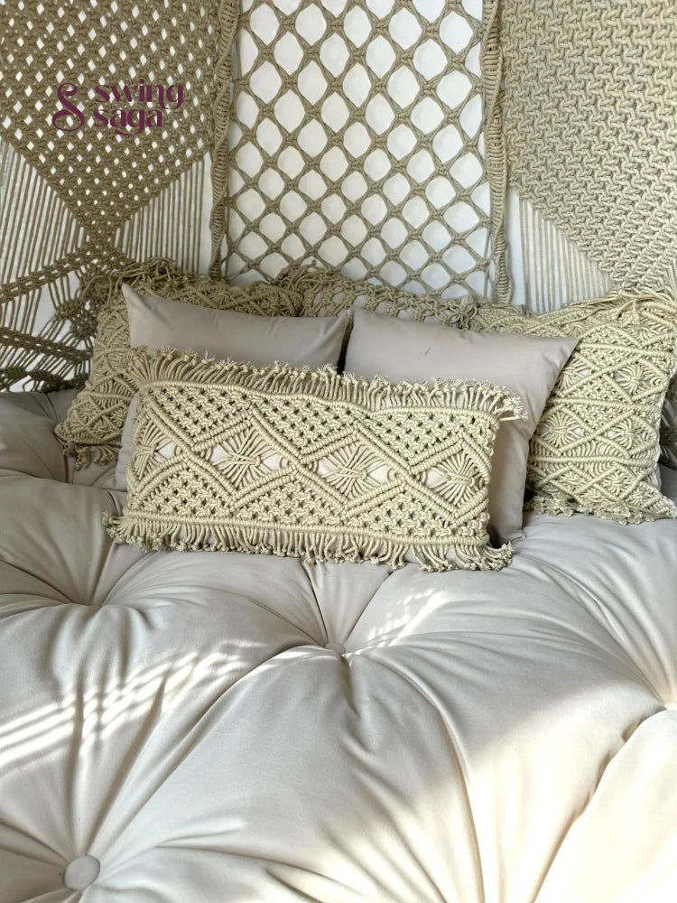 Ivory  Macrame Bed Swing - Swing Saga
