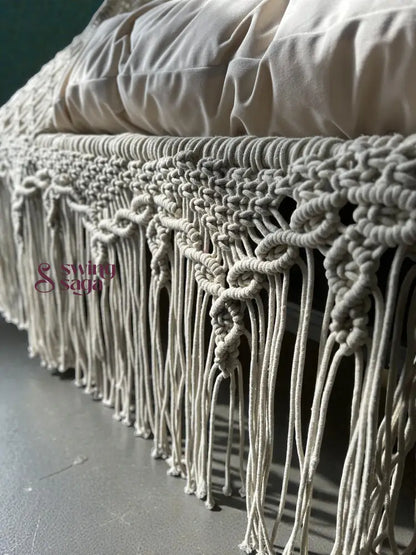 Ivory  Macrame Bed Swing - Swing Saga