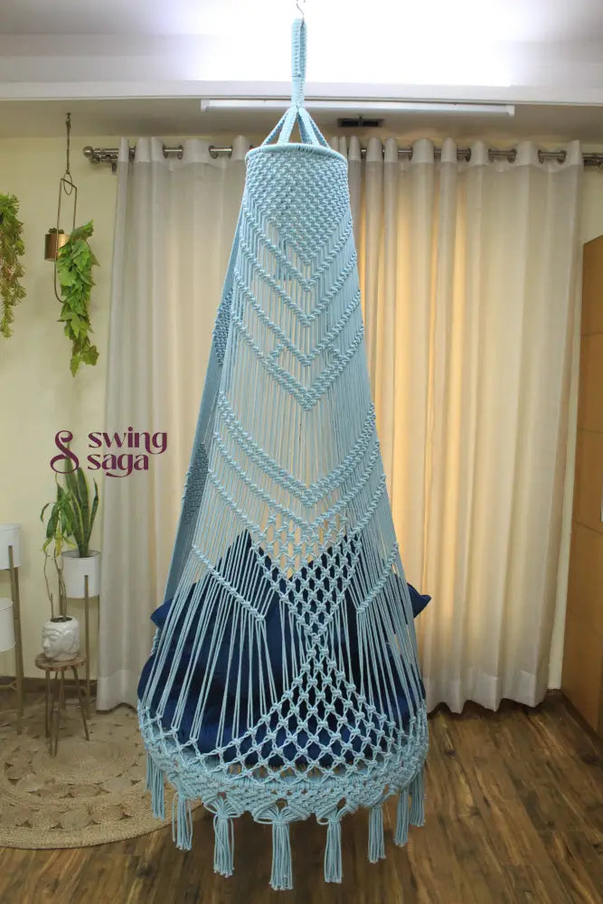 Aqua Blue single seater hanging chair - Swing Saga