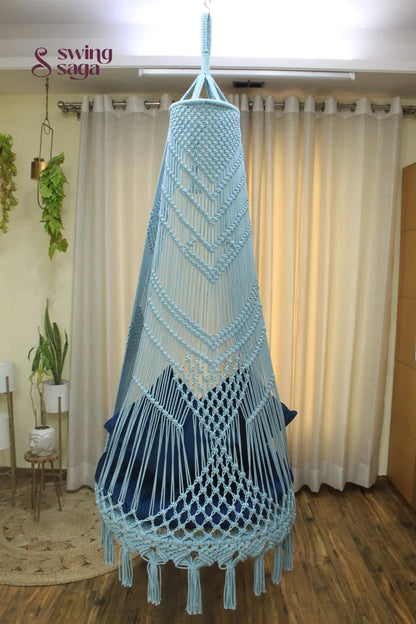 Aqua Blue single seater hanging chair - Swing Saga