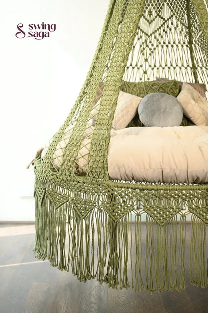 Olive  Macrame Bed Swing - Swing Saga