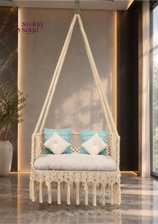 Aria Hanging Sofa Swing Made for Balcony - 42 × 28 inches / Beige