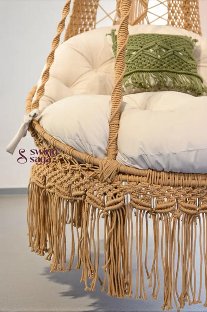 Cream single seater hanging chair - Swing Saga