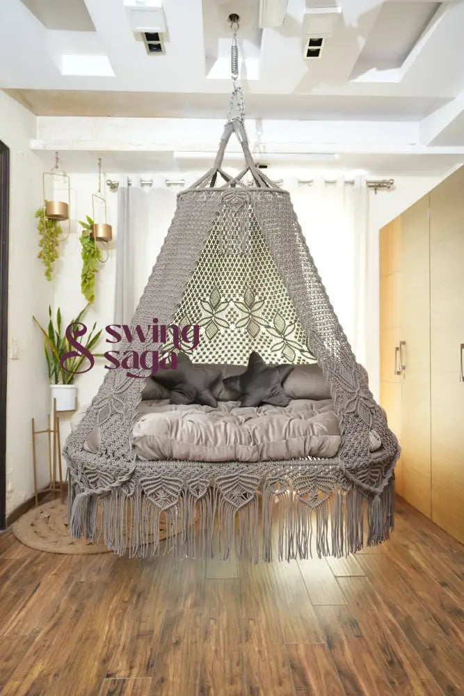 Ash Brown Sofa Cum Bed Swing